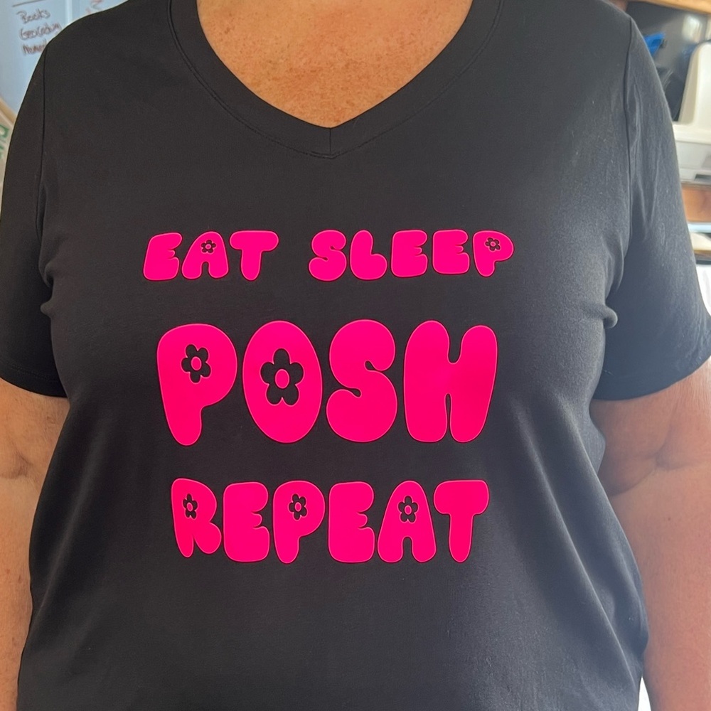 Hand Crafted Black Iron On Eat Sleep Posh Repeat IRON ON TRANSFER ONLY NOT SHIRT